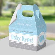 Geschenkbox mit Elefant für Baby Shower - Baby Jun