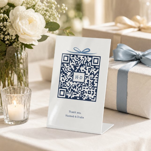 Geschenkbox QR-Code Hochzeitsregister & Geldgesche Sockelschild (Von Creator hochgeladen)
