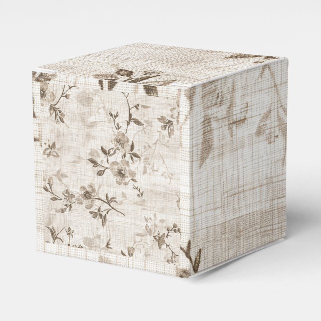 Geschenkboxen aus Holz mit braunem Blumenmuster Geschenkschachtel (Vorderseite)