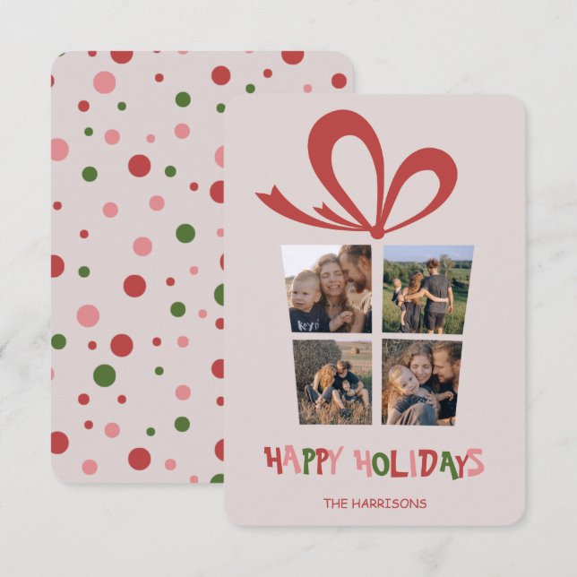 Geschenkboxen Custom Foto Collage Urlaubskarte Dankeskarte (Vorne/Hinten)