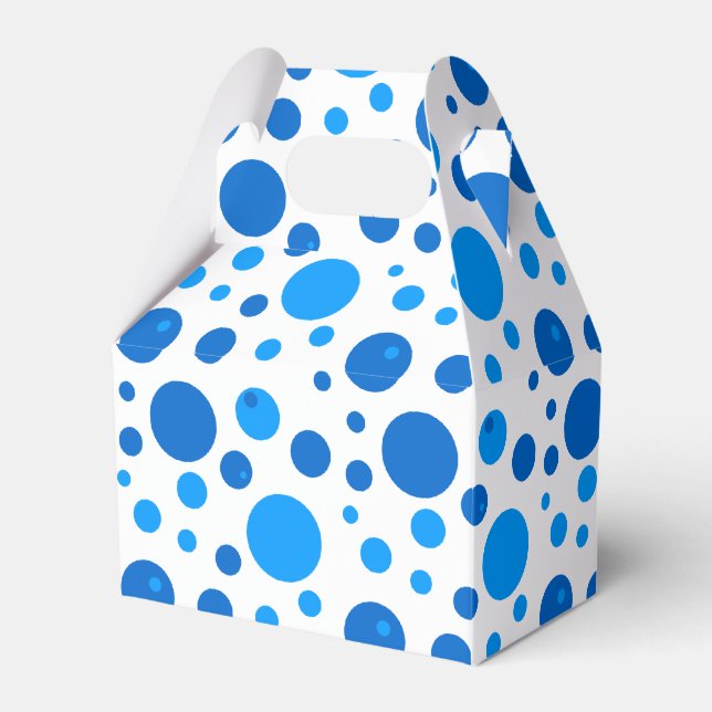 Geschenkboxen der hellen und dunklen blauen Polka- Geschenkschachtel (Vorderseite)