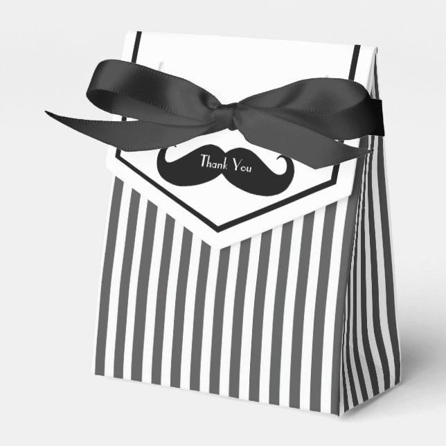Geschenkboxen des Trauzeugen Schwarz-Weiß-Schnurrb Geschenkschachtel (Vorderseite)