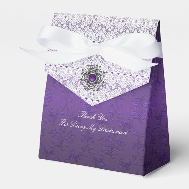 Geschenkboxen für lila Damast- und Spitzen-Gastges Geschenkschachtel (Vorderseite)