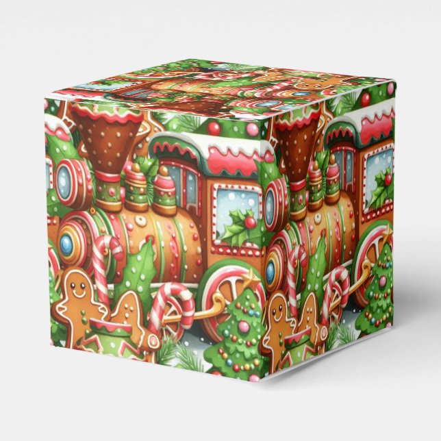 Geschenkboxen Gingerbrot Züge Holiday Geschenkschachtel (Vorderseite)