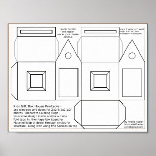 Geschenkboxen-Haus-Farbdruckprojekt für Kinder Poster