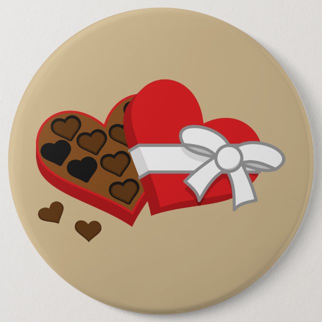 Geschenkboxen Herzschokolade - Valentinstag Button (Vorderseite)
