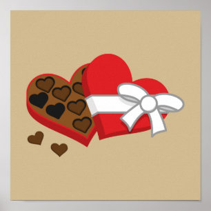 Geschenkboxen Herzschokolade - Valentinstag Poster