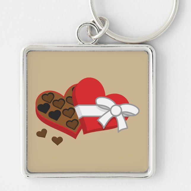Geschenkboxen Herzschokolade - Valentinstag Schlüsselanhänger (Vorne)