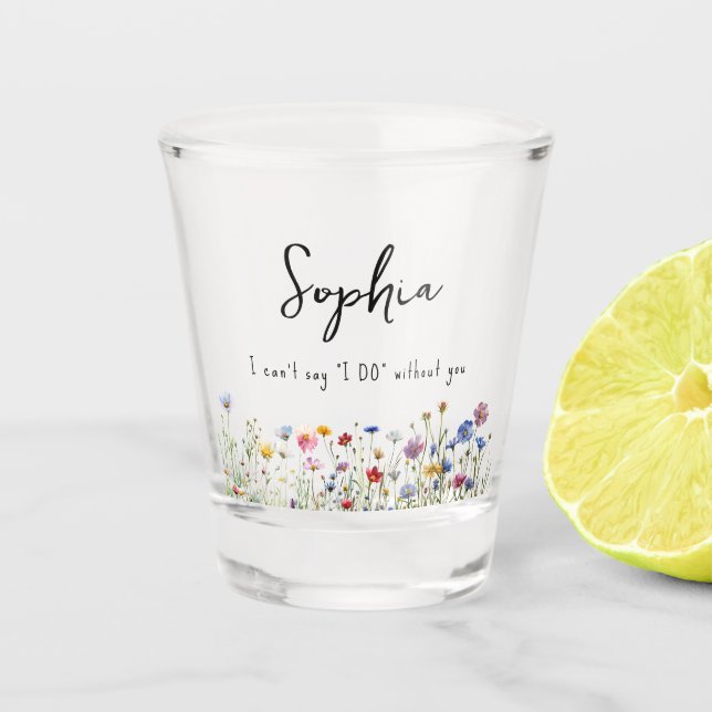 Geschenkboxen-Wildblumen Schnapsglas (Vorderseite)