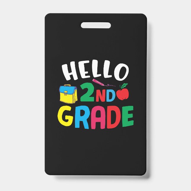 Geschenke 2. Lehrerin | Hello 2nd Grade Ausweis (Vorderseite)