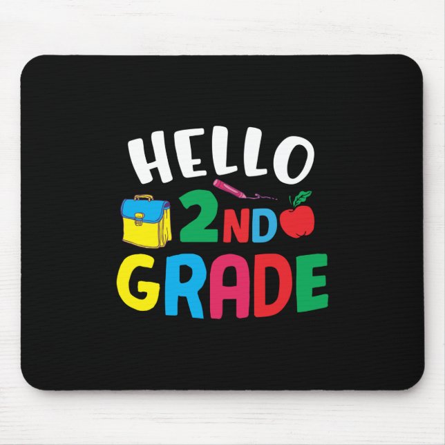 Geschenke 2. Lehrerin | Hello 2nd Grade Mousepad (Vorne)
