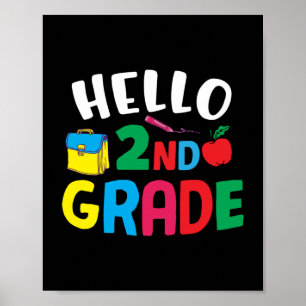 Geschenke 2. Lehrerin   Hello 2nd Grade Poster