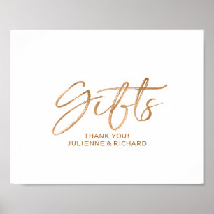 Geschenke 8x10 Stilvolle Schrift Rose Gold Hochzei Poster