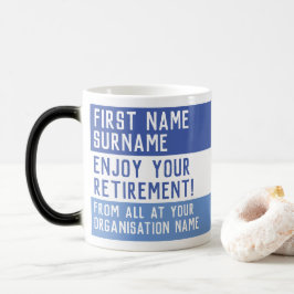 Geschenke aus der Altersvorsorge von Kollegen. Verwandlungstasse