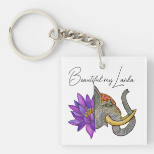 Geschenke aus Sri Lanka mit Elephant und Lotus Schlüsselanhänger