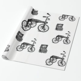 Geschenke aus Vintagem, schwarzem Fahrrad Geschenkpapier