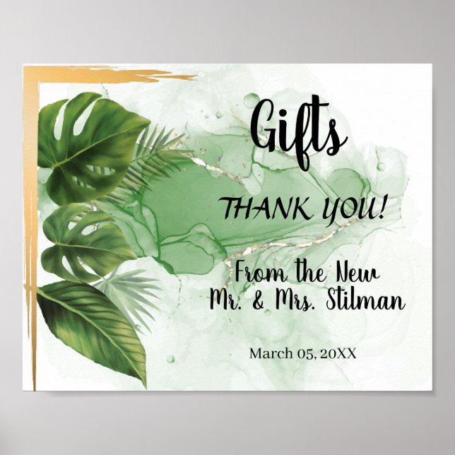 Geschenke Brautparty Hochzeit tropischen Palm-Zeic Poster (Vorne)