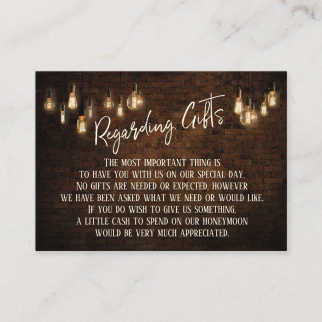 Geschenke Dunkle Steine & warme Edison Lights Begleitkarte (Vorderseite)