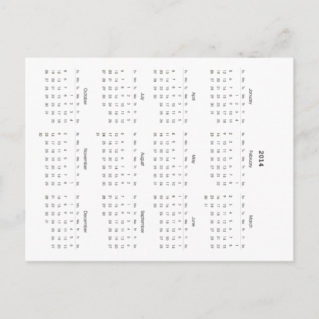 Geschenke für 2014 postkarte (Vorderseite)