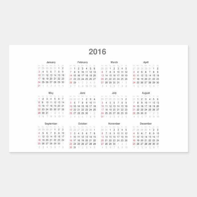Geschenke für 2016 rechteckiger aufkleber (Vorderseite)