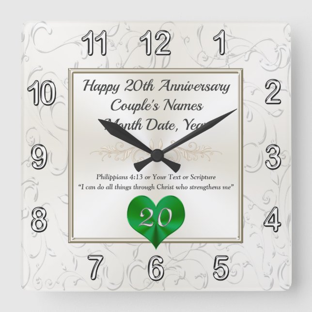 Geschenke für 20 Jahre Ehe, Uhr (Vorderseite)