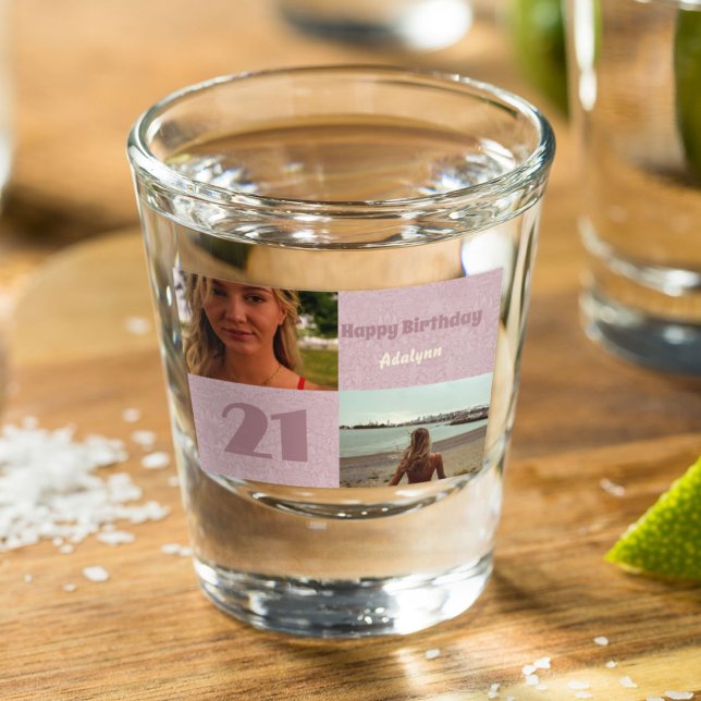 Geschenke für 21 Jahre Foto Schnapsglas (Gifts for 21 Year Old Female)