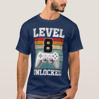 Geschenke für 8-Jährige Gaming Level 8 freigeschal T-Shirt