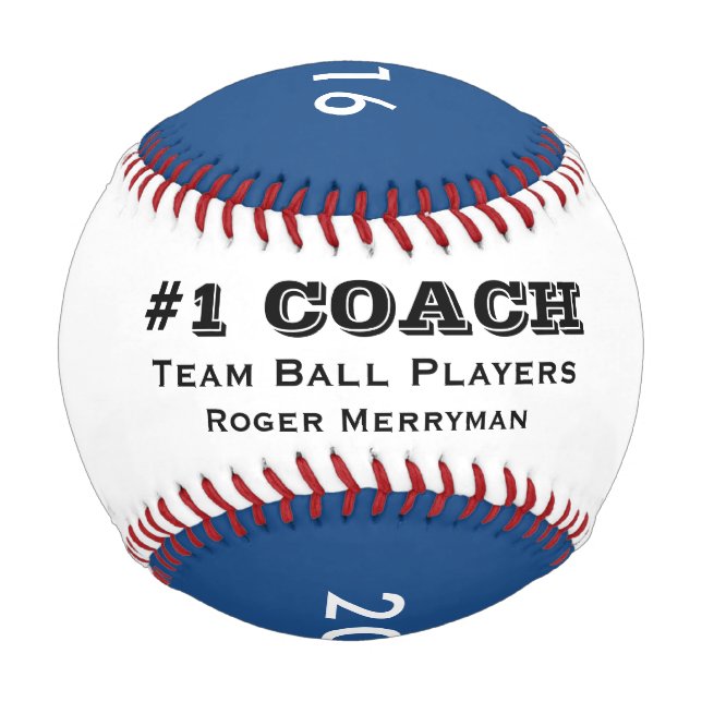 Geschenke für Baseballtrainer - #1 Coach in Blue Baseball (Vorderseite)