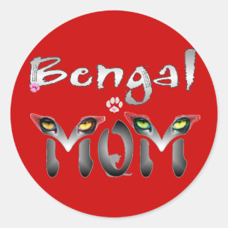 Geschenke für bengalische Katzen Mama Runder Aufkleber