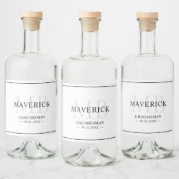 Geschenke für Brautjungfern - Monogramm Hochzeitsg Alkoholflaschenetikett