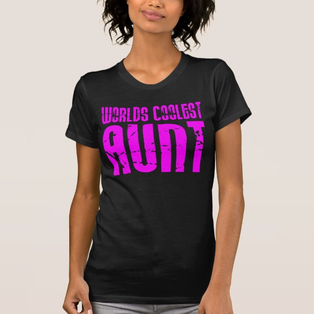 Geschenke für coole Tanten: Rosa Weltcoolste Tante T-Shirt (Vorderseite)