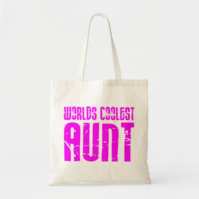 Geschenke für coole Tanten: Rosa Weltcoolste Tante Tragetasche (Vorne)