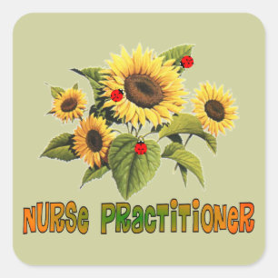 Geschenke für das Design von Sonnenblumen für Kran Quadratischer Aufkleber