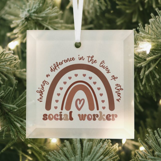 Geschenke für den Abschluss der Sozialarbeiter Ornament Aus Glas (Insitu)