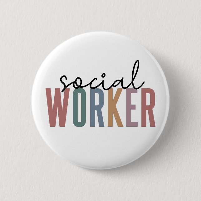 Geschenke für den Abschluss von Sozialarbeitern Button (Vorderseite)