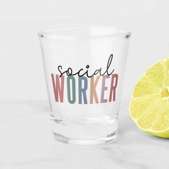 Geschenke für den Abschluss von Sozialarbeitern Schnapsglas (Vorderseite)