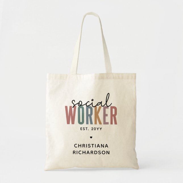 Geschenke für den Abschluss von Sozialarbeitern Tragetasche (Vorne)