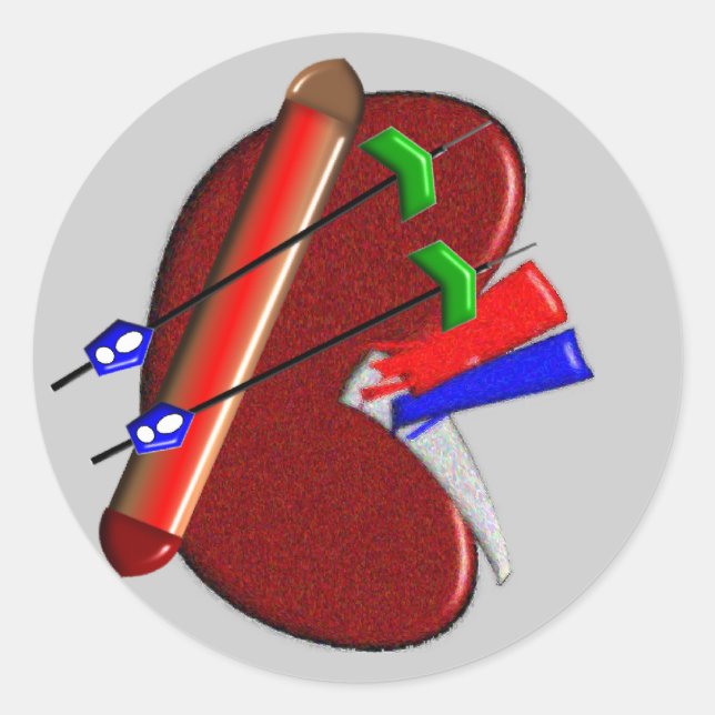Geschenke für Dialyse und Nierendesign Runder Aufkleber (Vorderseite)