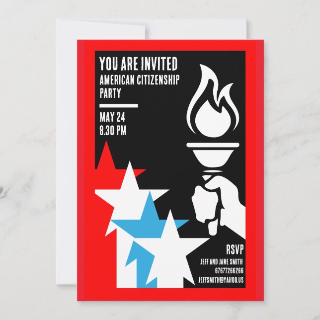 Geschenke für die amerikanische Staatsbürgerschaft Einladung (Vorderseite)