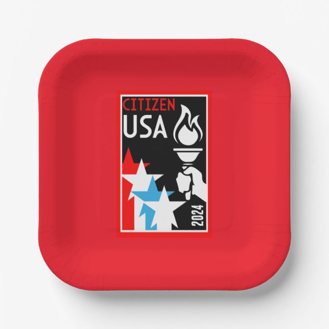 Geschenke für die amerikanische Staatsbürgerschaft Pappteller (Vorderseite)