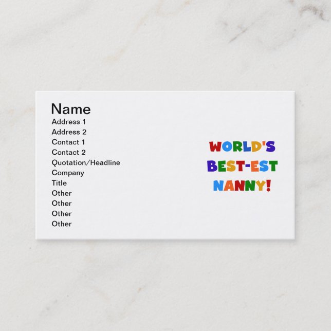 Geschenke für die besten Grußfarben der Welt Visitenkarte (Vorderseite)