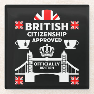 Geschenke für die britische Staatsbürgerschaft Glasuntersetzer