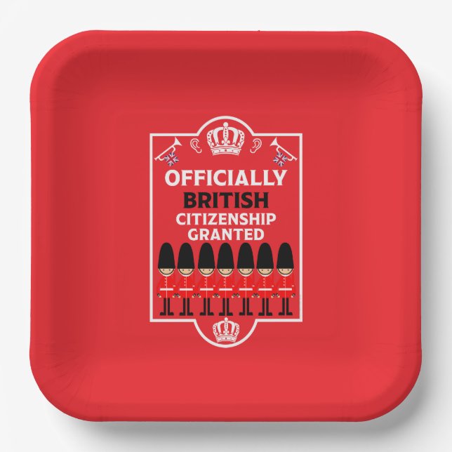 Geschenke für die britische Staatsbürgerschaft Pappteller (Vorderseite)