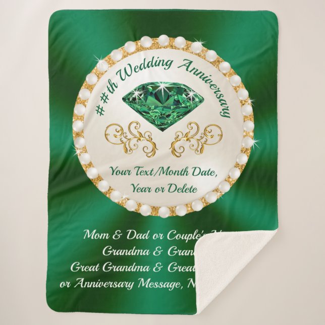 Geschenke für die Eltern von Emerald Wedding, Sherpadecke (Vorderseite)