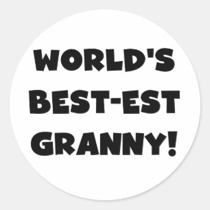 Geschenke für die weltbesten Granny Black Text Tsh Runder Aufkleber