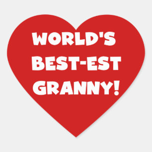 Geschenke für die weltbesten Granny White Text Tsh Herz-Aufkleber