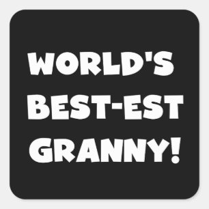 Geschenke für die weltbesten Granny White Text Tsh Quadratischer Aufkleber