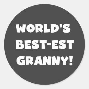 Geschenke für die weltbesten Granny White Text Tsh Runder Aufkleber