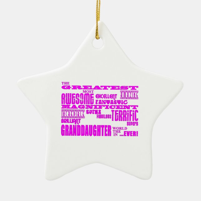 Geschenke für Enkelinnen: Bestste Enkelin Keramik Ornament (Vorne)