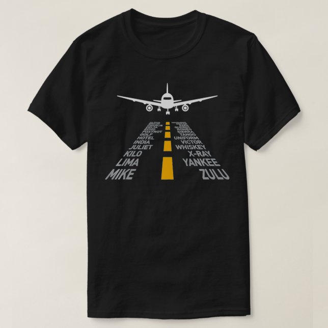 Geschenke für Flugzeugpiloten Flughafen-Startbahn  T-Shirt (Design vorne)